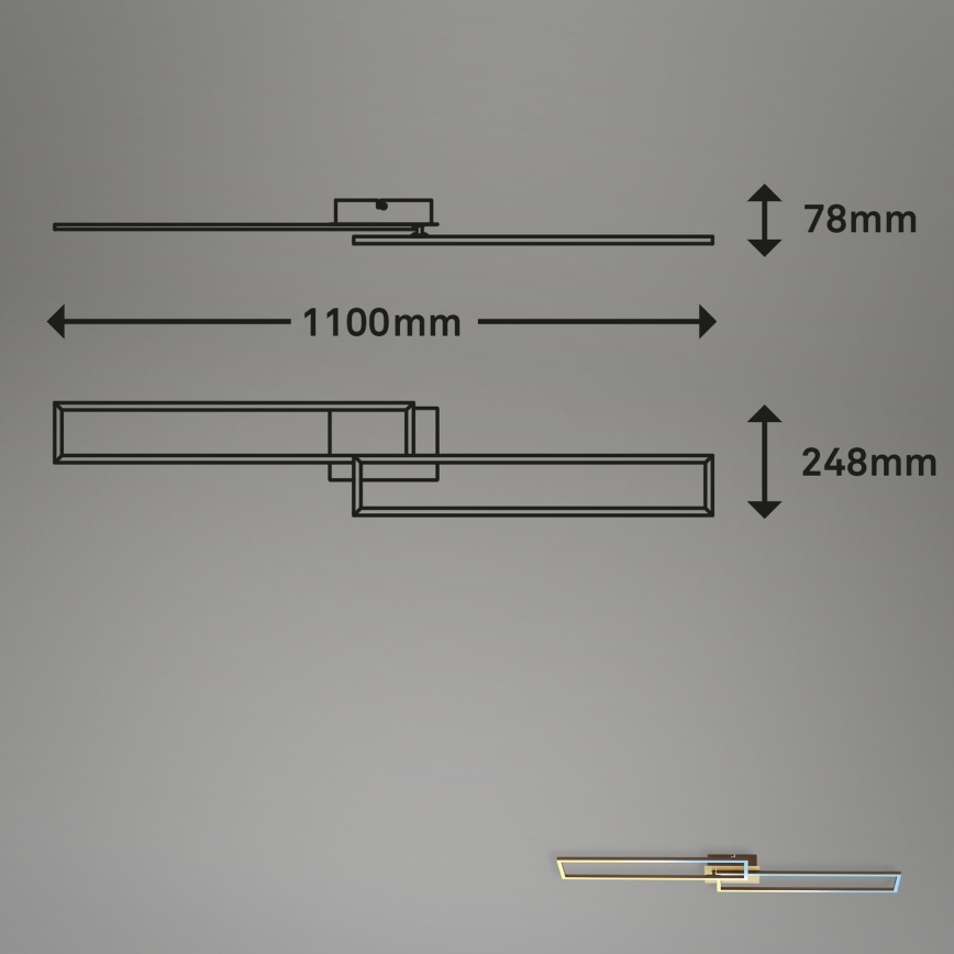 Brilo - LED Prigušivi nadgradni luster FRAME 2xLED/20W/230V 2700-5000K + Daljinski upravljač