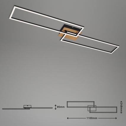 Brilo - LED Prigušivi nadgradni luster FRAME 2xLED/20W/230V 2700-5000K + Daljinski upravljač