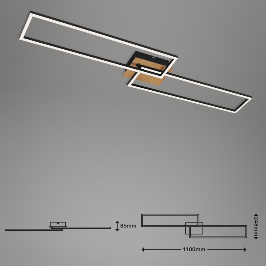 Brilo - LED Prigušivi nadgradni luster FRAME 2xLED/20W/230V 2700-5000K + Daljinski upravljač