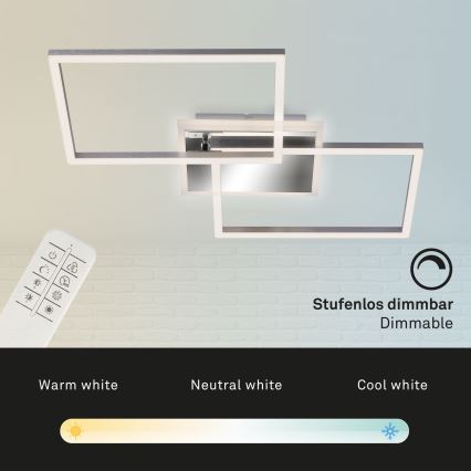 Brilo - LED Prigušivi nadgradni luster FRAME 2xLED/20W/230V 2700-6500K + Daljinski upravljač