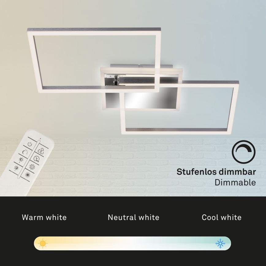 Brilo - LED Prigušivi nadgradni luster FRAME 2xLED/20W/230V 2700-6500K + Daljinski upravljač