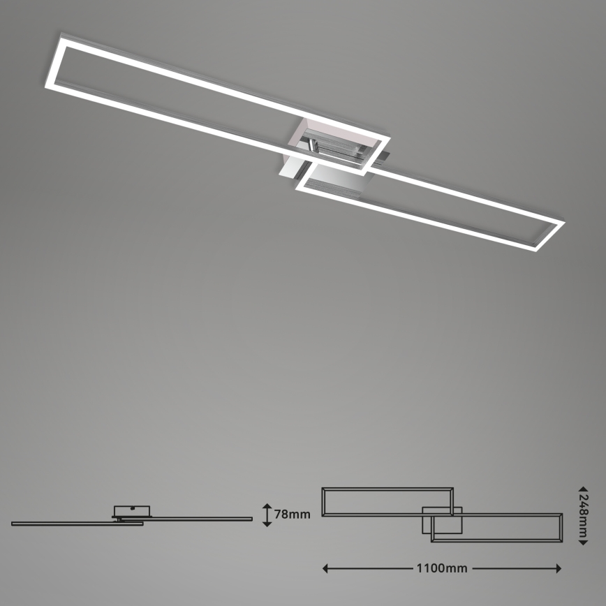 Brilo - LED Prigušivi nadgradni luster FRAME 2xLED/20W/230V 2700-5000K + Daljinski upravljač