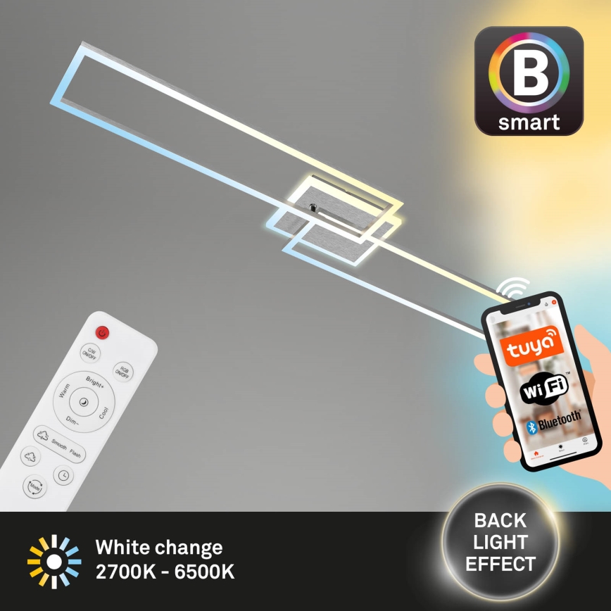 Brilo - LED Prigušivi nadgradni luster FRAME 2xLED/20W/230V 2700-6500K Wi-Fi Tuya + Daljinski upravljač
