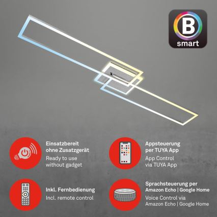 Brilo - LED Prigušivi nadgradni luster FRAME 2xLED/20W/230V 2700-6500K Wi-Fi Tuya + Daljinski upravljač