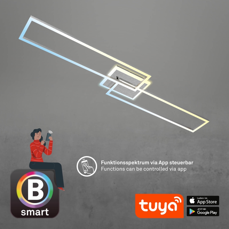 Brilo - LED Prigušivi nadgradni luster FRAME 2xLED/20W/230V 2700-6500K Wi-Fi Tuya + Daljinski upravljač