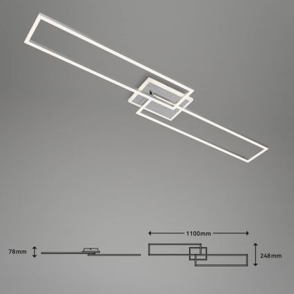 Brilo - LED Prigušivi nadgradni luster FRAME 2xLED/20W/230V 2700-6500K Wi-Fi Tuya + Daljinski upravljač