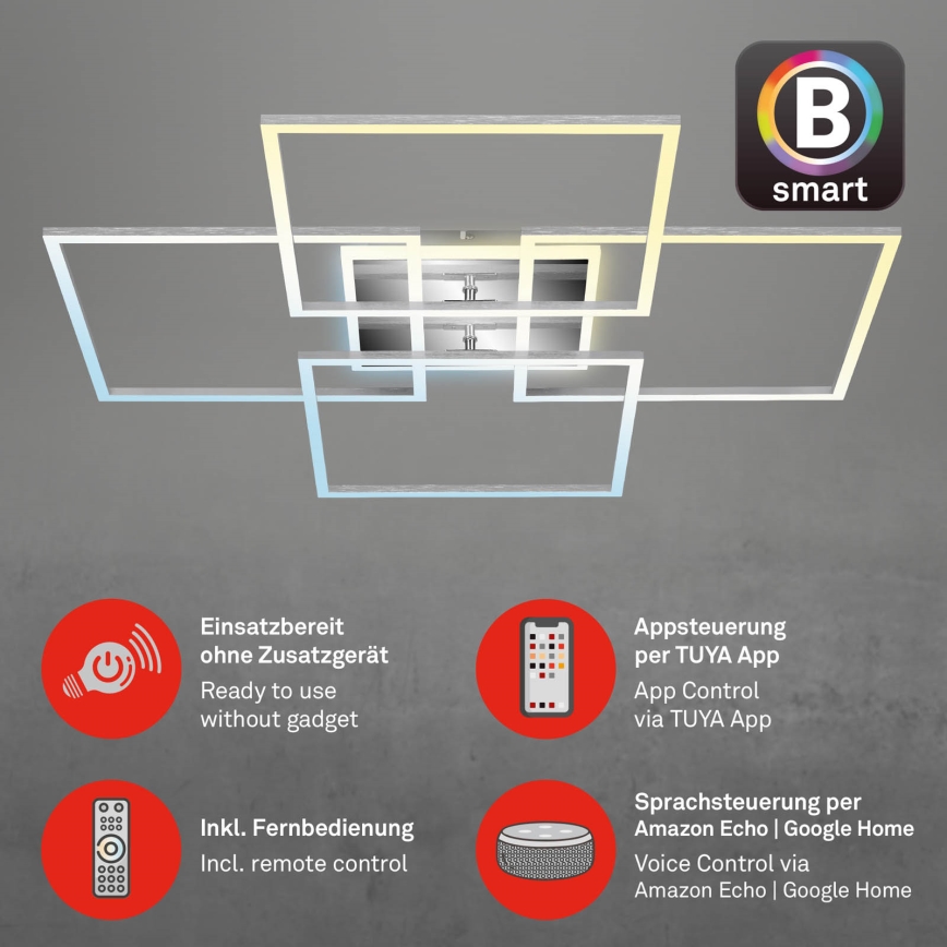 Brilo - LED Prigušivi nadgradni luster FRAME LED/50W/230V 2700-6500K Wi-Fi Tuya + Daljinski upravljač