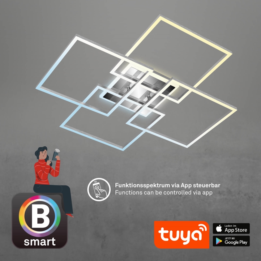 Brilo - LED Prigušivi nadgradni luster FRAME LED/50W/230V 2700-6500K Wi-Fi Tuya + Daljinski upravljač
