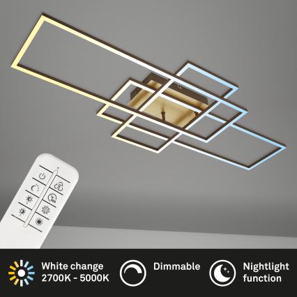 Brilo - LED Prigušivi nadgradni luster FRAME LED/51W/230V 2700-5000K braon/zlatna + Daljinski upravljač