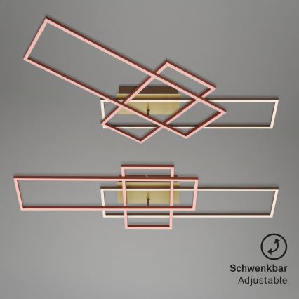 Brilo - LED Prigušivi nadgradni luster FRAME LED/51W/230V 2700-5000K braon/zlatna + Daljinski upravljač