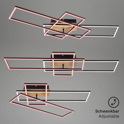 Brilo - LED Prigušivi nadgradni luster FRAME LED/51W/230V 2700-5000K crno/braon + Daljinski upravljač