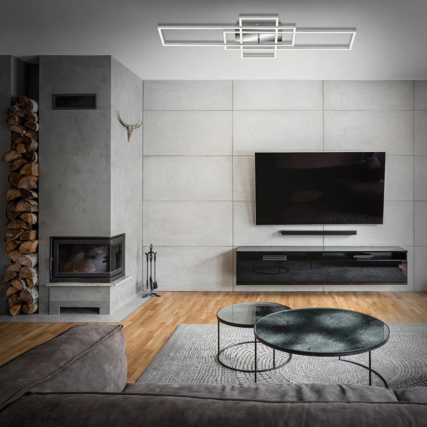 Brilo - LED Prigušivi nadgradni luster FRAME LED/51W/230V 2700-5000K krom + Daljinski upravljač