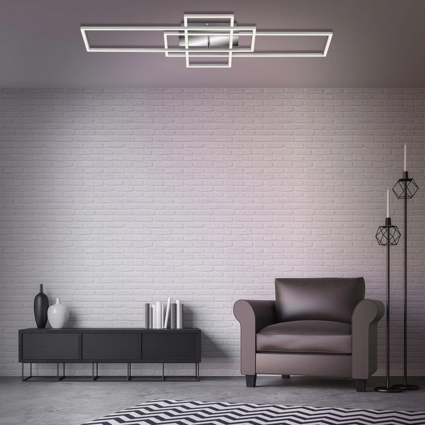 Brilo - LED Prigušivi nadgradni luster FRAME LED/51W/230V 2700-5000K krom + Daljinski upravljač