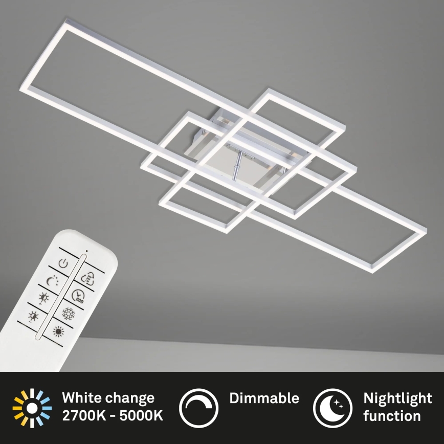 Brilo - LED Prigušivi nadgradni luster FRAME LED/51W/230V 2700-5000K krom + Daljinski upravljač