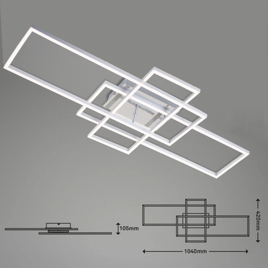Brilo - LED Prigušivi nadgradni luster FRAME LED/51W/230V 2700-5000K krom + Daljinski upravljač