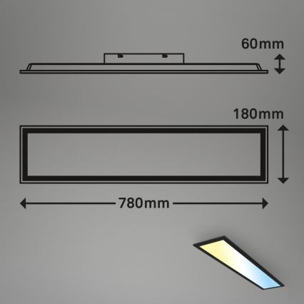 Brilo - LED Prigušivi nadgradni panel LED/24,5W/230V 3000-6500K + Daljinski upravljač