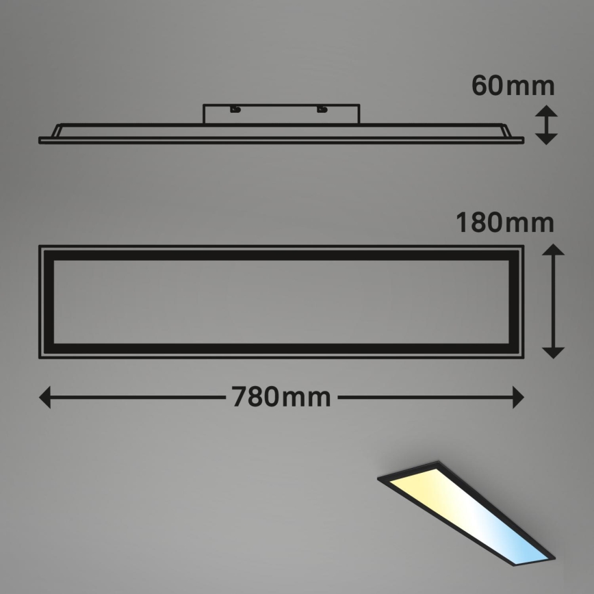 Brilo - LED Prigušivi nadgradni panel LED/24,5W/230V 3000-6500K + Daljinski upravljač