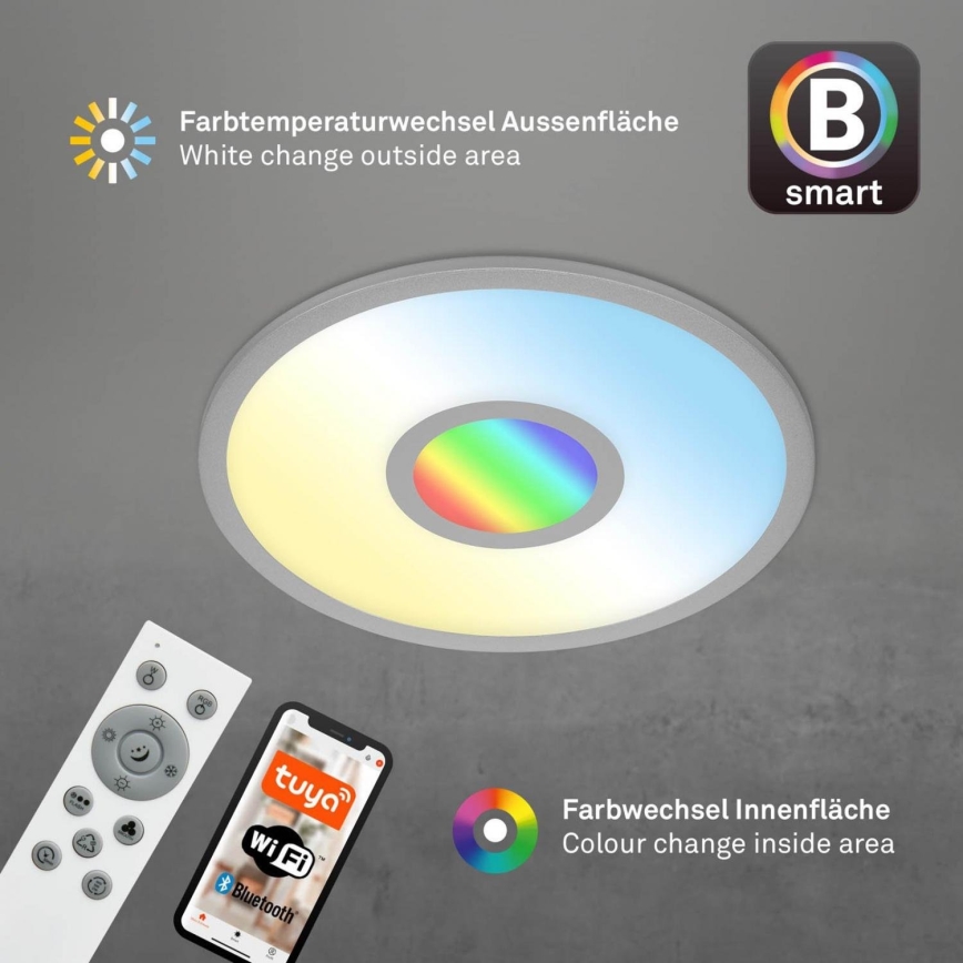 Brilo - LED RGB Prigušiva plafonjera CENTRO LED/24W/230V 2700-6500K Wi-Fi Tuya + Daljinski upravljač