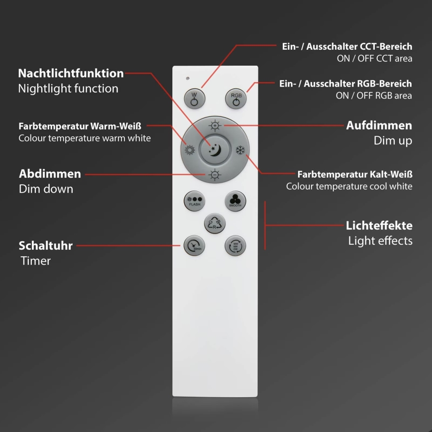 Brilo - LED RGB Prigušiva plafonjera CENTRO LED/24W/230V 2700-6500K Wi-Fi Tuya + Daljinski upravljač