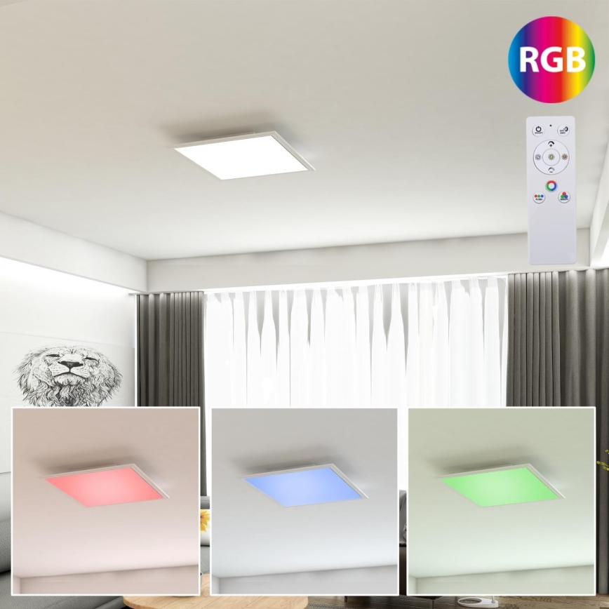 Brilo - LED RGB Prigušiva plafonjera COLOUR LED/15W/230V 3000-6500K + Daljinski upravljač