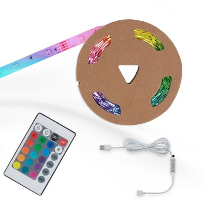 Brilo - LED RGB Prigušiva traka 6,6m LED/6W/USB + Daljinski upravljač