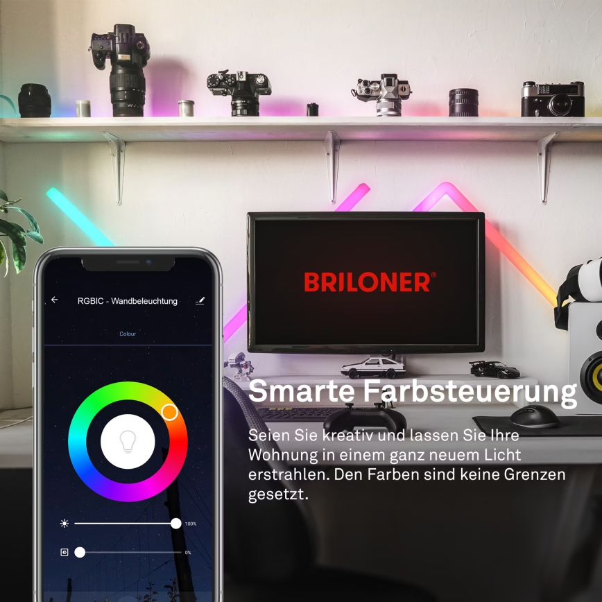 Brilo - LED RGBIC Prigušiva svetlosna lajsna Smart LED/24W/230V Wi-Fi Tuya
