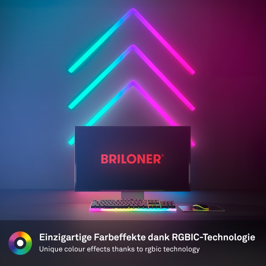 Brilo - LED RGBIC Prigušiva svetlosna lajsna Smart LED/24W/230V Wi-Fi Tuya