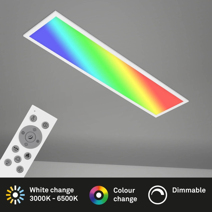 Brilo - LED RGBW Prigušiva plafonjera SLIM LED/24W/230V 3000-6500K 100x25 cm + Daljinski upravljač