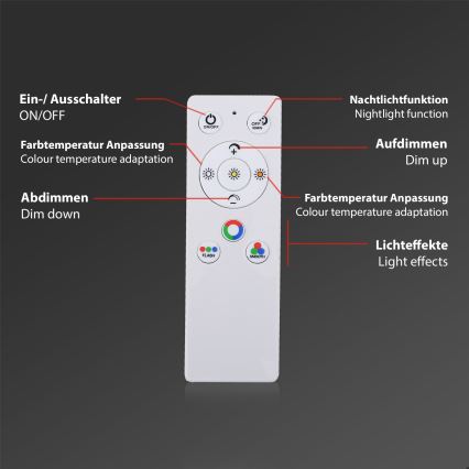 Brilo - LED RGBW Prigušiva plafonjera SLIM LED/40W/230V 3000-6500K + Daljinski upravljač