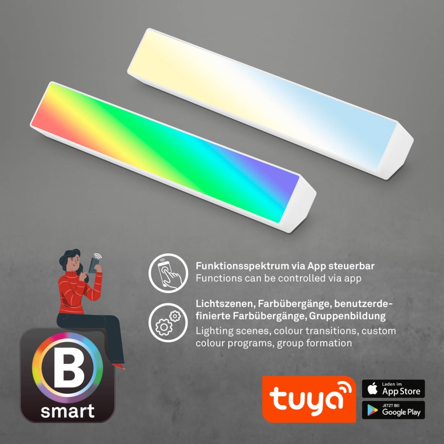 Brilo - LED RGBW Prigušiva stona lampa LED/9W/230V 3000-6500K Wi-Fi Tuya + Daljinski upravljač