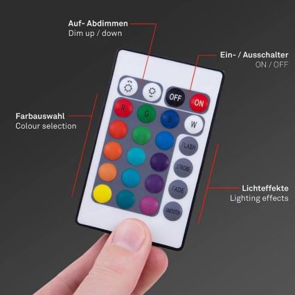 Brilo - LED RGBW Prigušiva traka 6,5m LED/22W/230V + Daljinski upravljač