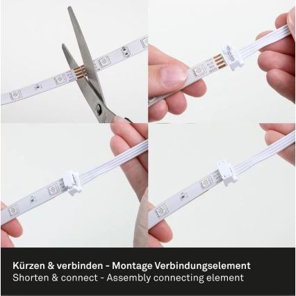 Brilo - LED RGBW Prigušiva traka 6,5m LED/22W/230V + Daljinski upravljač