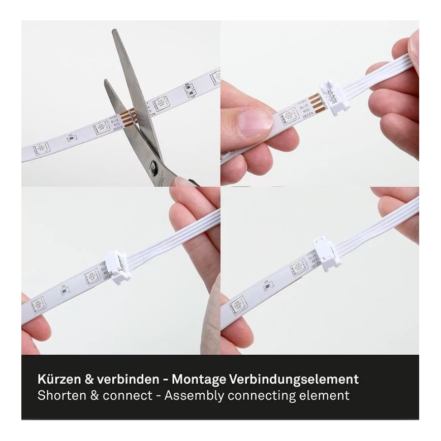 Brilo - LED RGBW prigušiva traka 6,5m LED/22W/230V + daljinski upravljač