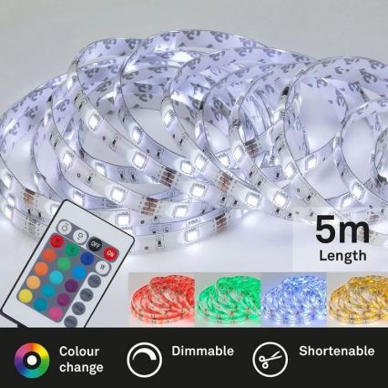 Brilo - LED RGBW Prigušiva traka 6,5m LED/22W/230V + Daljinski upravljač