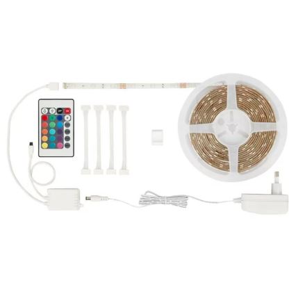 Brilo - LED RGBW prigušiva traka 6,5m LED/22W/230V + daljinski upravljač
