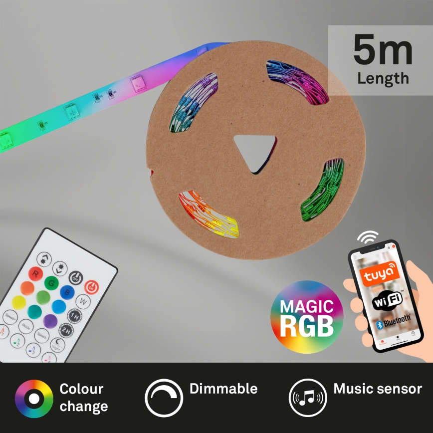 Brilo - LED RGBW Prigušiva traka MUSIC 6,65m LED/18W/230V Wi-Fi Tuya + Daljinski upravljač