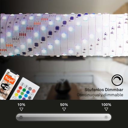 Brilo - LED RGBW Prigušiva traka MUSIC 6,65m LED/18W/230V Wi-Fi Tuya + Daljinski upravljač