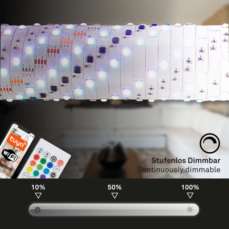 Brilo - LED RGBW Prigušiva traka MUSIC 6,65m LED/18W/230V Wi-Fi Tuya + Daljinski upravljač