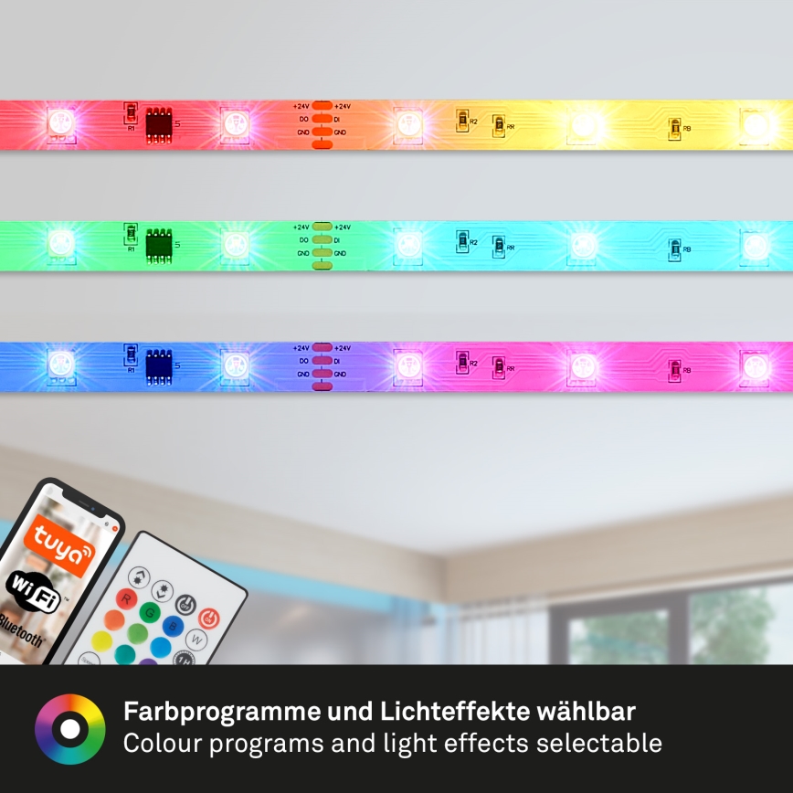 Brilo - LED RGBW Prigušiva traka MUSIC 6,65m LED/18W/230V Wi-Fi Tuya + Daljinski upravljač