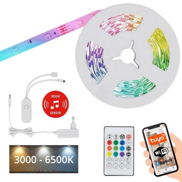 Brilo - LED RGBW Prigušiva traka MUSIC 6,65m LED/18W/230V Wi-Fi Tuya + Daljinski upravljač