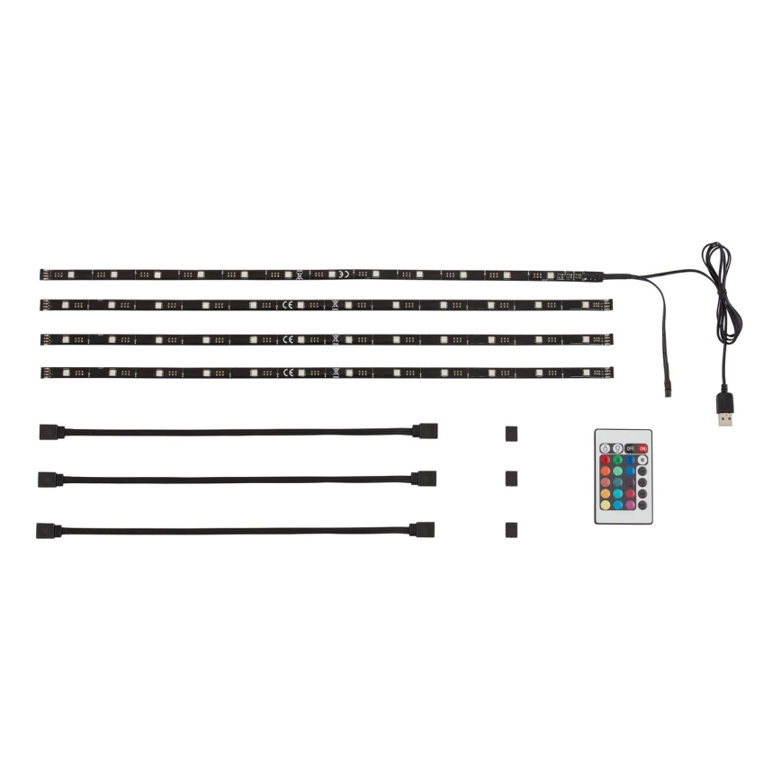Brilo - LED RGBW Prigušiva traka za TV 3m LED/2,5W/USB + Daljinski upravljač
