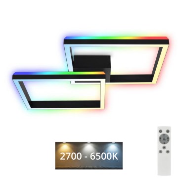 Brilo - LED RGBW Prigušivi nadgradni luster FRAME 2xLED/17W/230V 2700-6500K + Daljinski upravljač