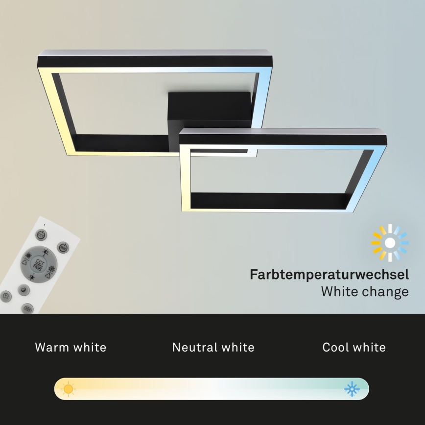 Brilo - LED RGBW Prigušivi nadgradni luster FRAME 2xLED/17W/230V 2700-6500K + Daljinski upravljač