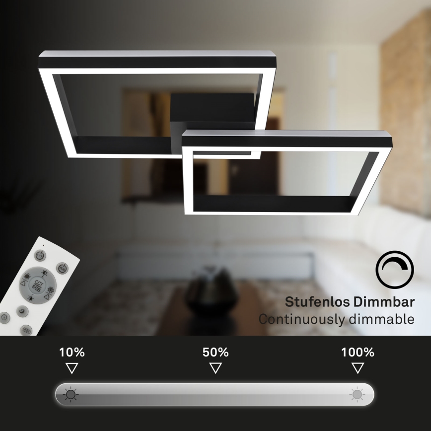 Brilo - LED RGBW Prigušivi nadgradni luster FRAME 2xLED/17W/230V 2700-6500K + Daljinski upravljač