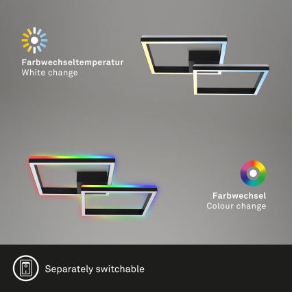 Brilo - LED RGBW Prigušivi nadgradni luster FRAME 2xLED/17W/230V 2700-6500K + Daljinski upravljač