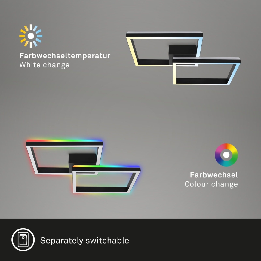 Brilo - LED RGBW Prigušivi nadgradni luster FRAME 2xLED/17W/230V 2700-6500K + Daljinski upravljač