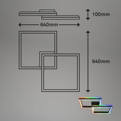 Brilo - LED RGBW Prigušivi nadgradni luster FRAME 2xLED/17W/230V 2700-6500K + Daljinski upravljač