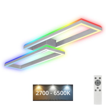 Brilo - LED RGBW Prigušivi nadgradni luster FRAME 2xLED/21W/230V 2700-6500K + Daljinski upravljač