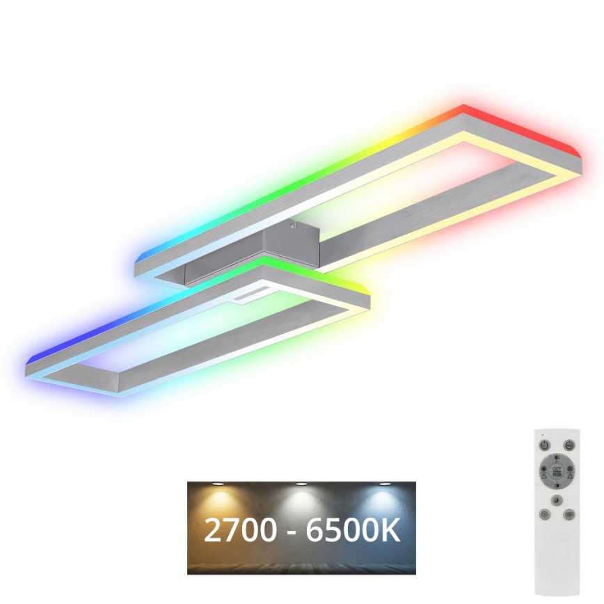 Brilo - LED RGBW Prigušivi nadgradni luster FRAME 2xLED/21W/230V 2700-6500K + Daljinski upravljač