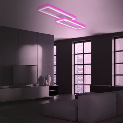 Brilo - LED RGBW Prigušivi nadgradni luster FRAME 2xLED/21W/230V 2700-6500K + Daljinski upravljač